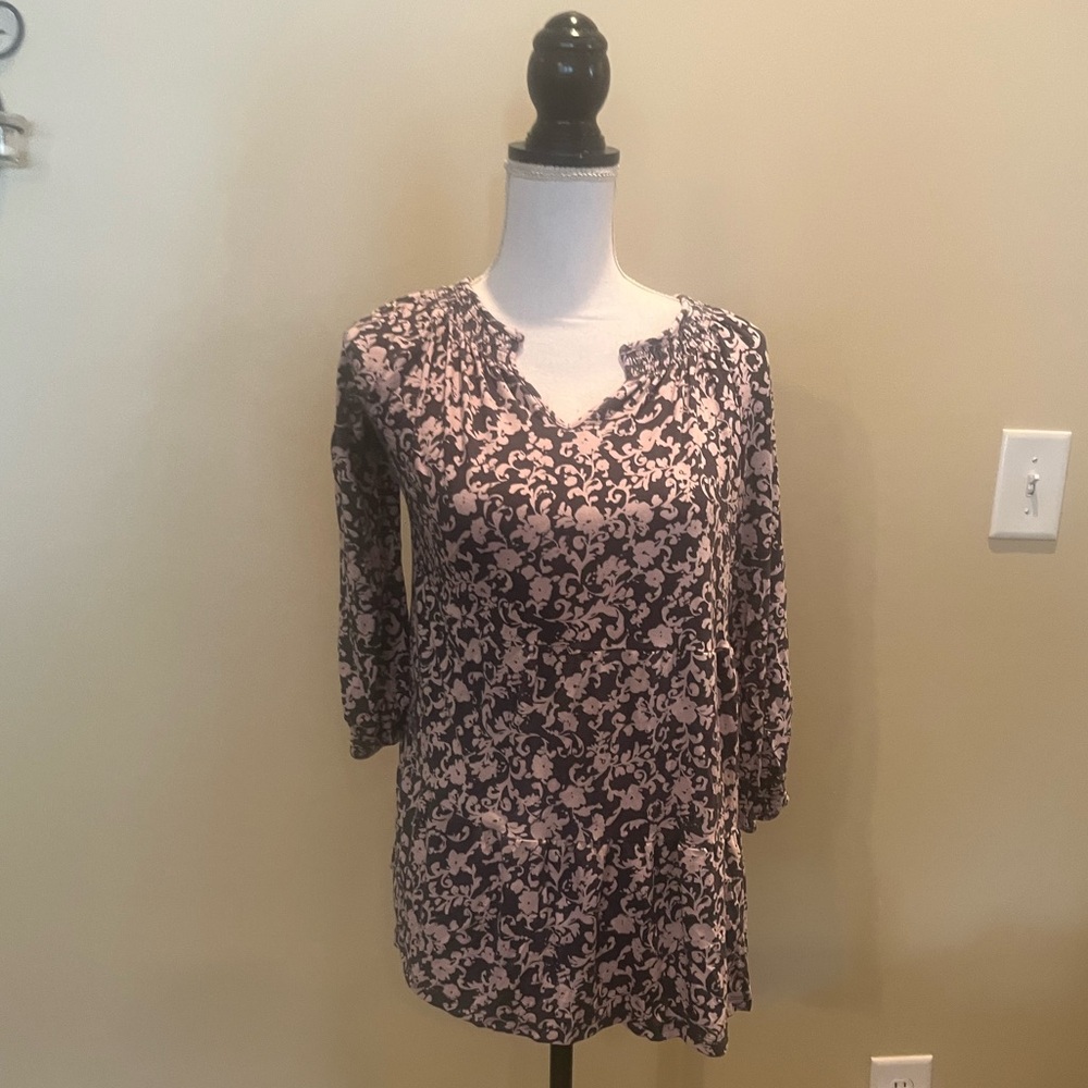 Wonderly: Women's Floral Pullover Top Pink/Gray SZ XL **NO TAGS*^